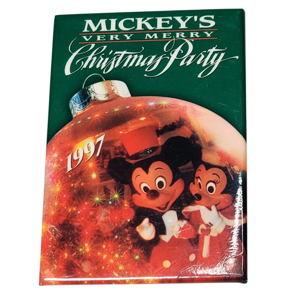 Disney Parks Button 1997 Mickey's Very Merry Christmas Party Walt Disney World